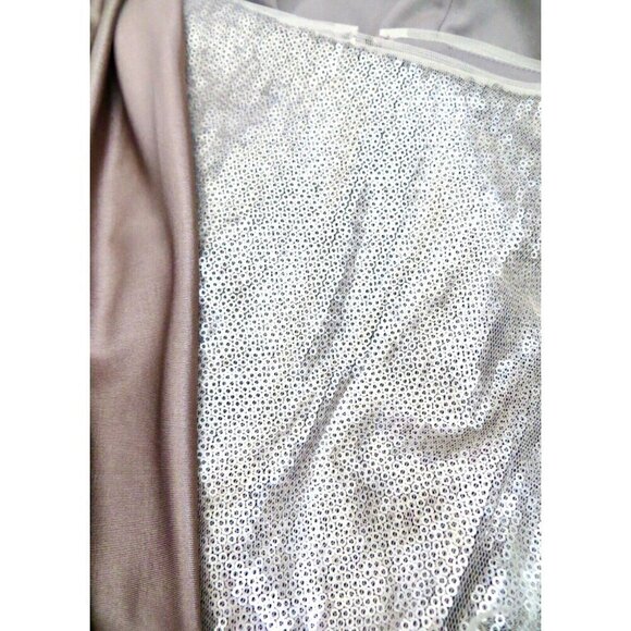 TADASHI SHOJI Sleeveless Jersey Stretch Sequin Dress Gown Draped Ruched SZ M - Picture 8 of 10